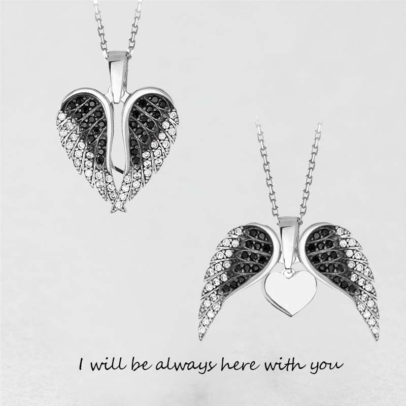 Luxury Custom Name Necklace for Women Crystal Angel Wing Pendant Necklace Heart Love Gift
