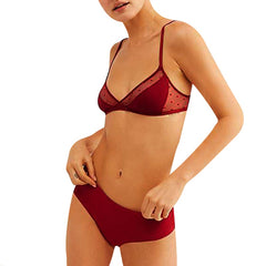 Women Bra Brassiere Sexy Lingerie Bralette Mesh Patchwork Ladies Bras Brassiere Back Closure Triangle Cup Female Thin Underwear