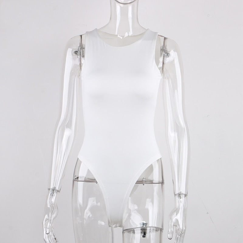 Body cotton Tops Streetwear White Bodysuits suit clothes catsuit size O Neck Summer Sleeveless Sexy Bodysuit Women Off Shoulder