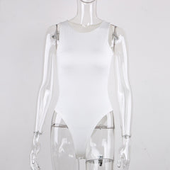 Body cotton Tops Streetwear White Bodysuits suit clothes catsuit size O Neck Summer Sleeveless Sexy Bodysuit Women Off Shoulder