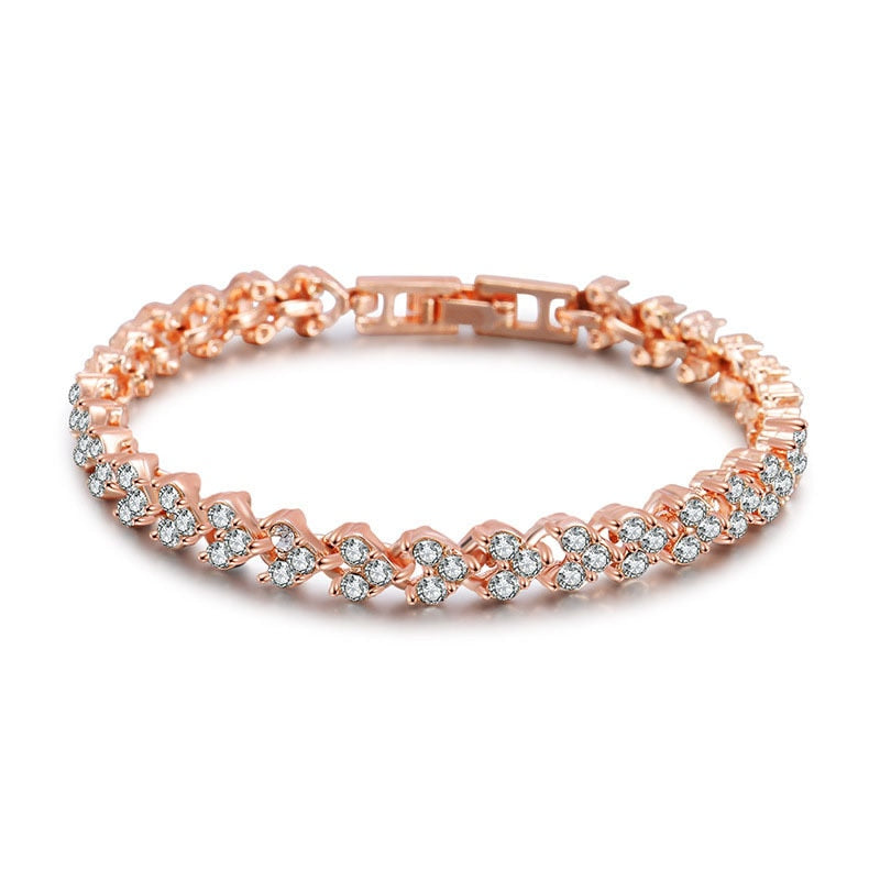 Roman Crystal Heart Bracelet