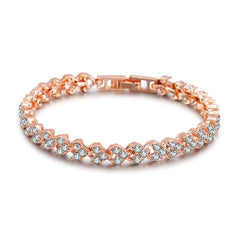 Roman Crystal Heart Bracelet