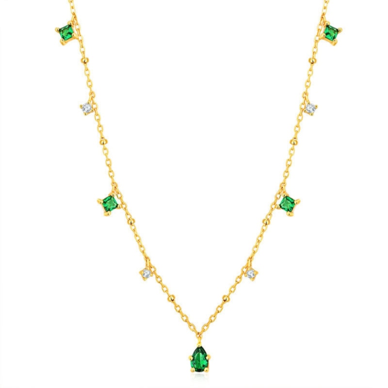 Retro Emerald Inlaid Rhinestone Necklace Secondary image