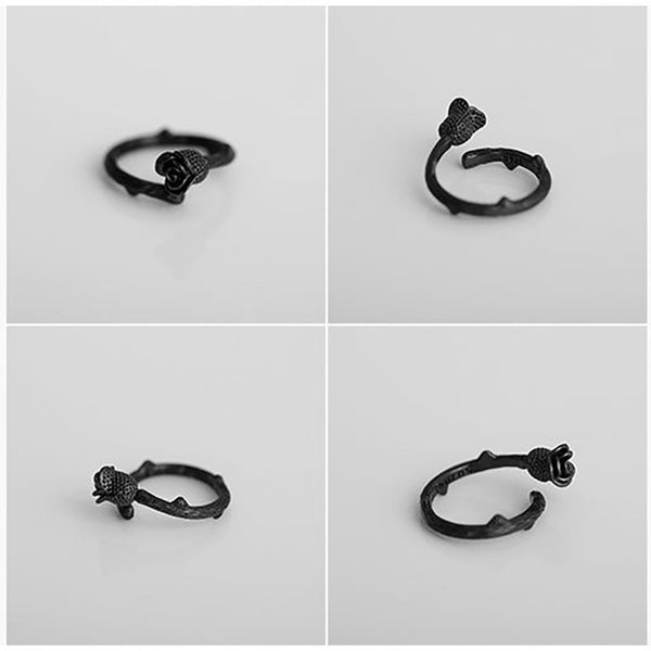 Emily's Black Thorn Rose Ring