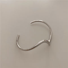 White Shellfish Board Bend Metal Geometric Overlap Acetic Resin Open Bangle