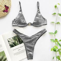 Neon Gradient Blue Push Up Underwire Bikini