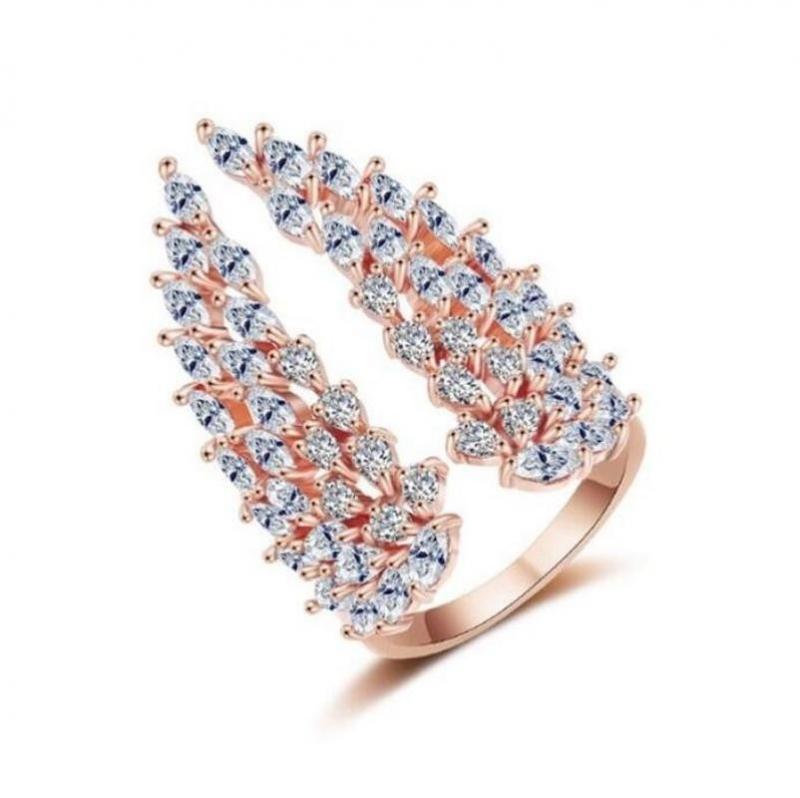 Rhinestone Angel Wings Ring