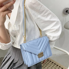 Thread Strip Chain Shoulder Crossbody Messenger Handbags and Purses