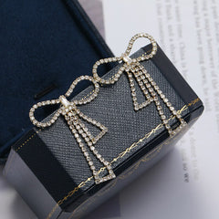 New Luxury Rhinestone Crystal Long Tassel Earrings for Women Bridal Drop Dangling Earrings Party Wedding Jewelry Gifts