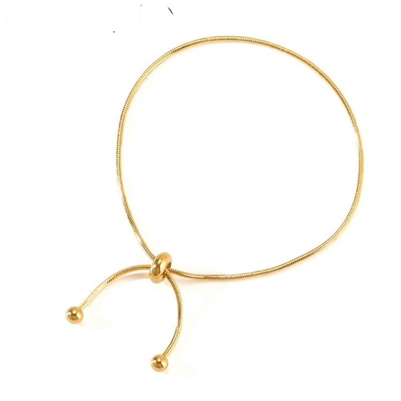 Simple Gold Pull-out Adjustable Bracelet