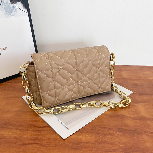 Claudette Plaid Chain Shoulder Bag