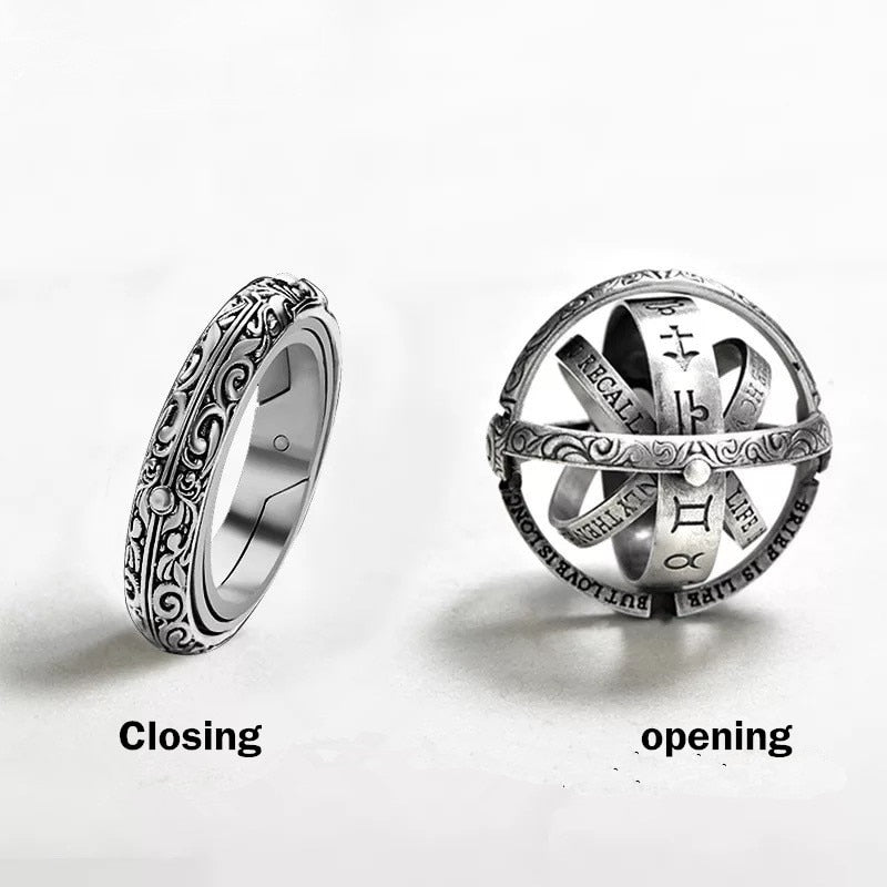Vintage Astronomical Ball Rings For Women Men Creative Complex Rotating Cosmic Finger Ring Jewelry jz516 Secondary image