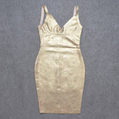 Quality Gold  Bandage Dress Bodycon