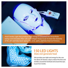 7 Colors Light LED Facial Mask with Neck Face Care Treatment Beauty