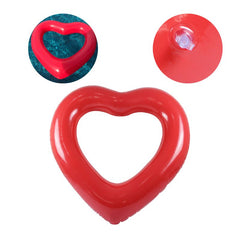 2021 Top Inflatable Swim Ring Red Heart-Shape Floating Tools Swimming Pool Life Buoy