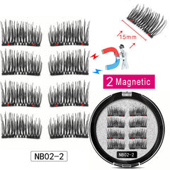 8Pcs Magnetic Eyelashes With 2 magnetic lashes 3D False Natural For Mink Eye lashes Extension Long faux cils magnetique
