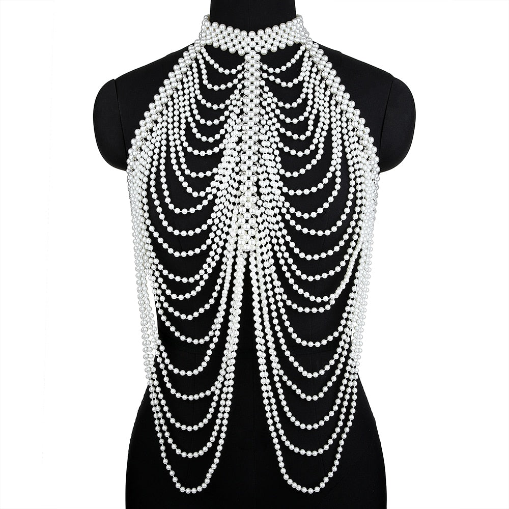 Aurette Pearl-Drape Body Chain Collection