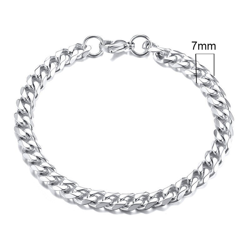 Rocco Chunky Stainless Steel Cuban Bracelet Collection
