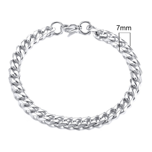 Rocco Chunky Stainless Steel Cuban Bracelet Collection