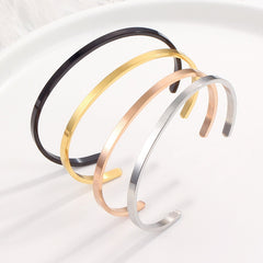 Unisex Simple Stainless Steel Opening Bangle Bracelet