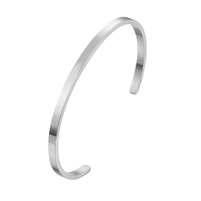Unisex Simple Stainless Steel Opening Bangle Bracelet Secondary image