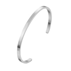 Unisex Simple Stainless Steel Opening Bangle Bracelet