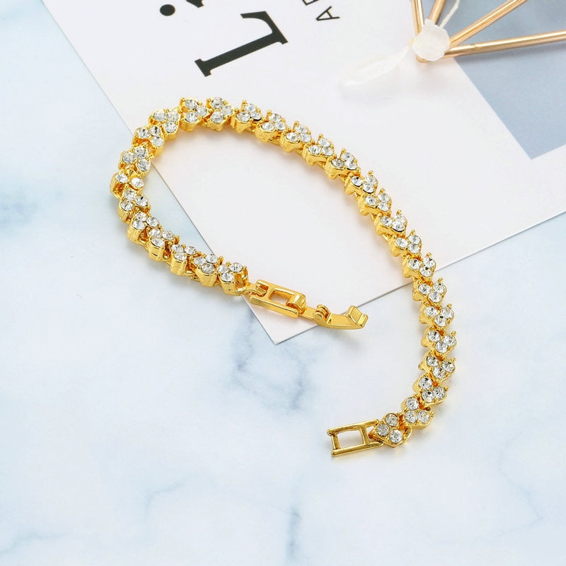 Roman Crystal Heart Bracelet