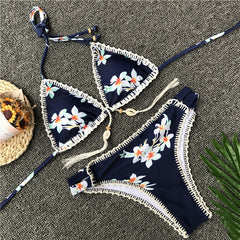 High Waist Thong Bikini for Women Hand Crochet