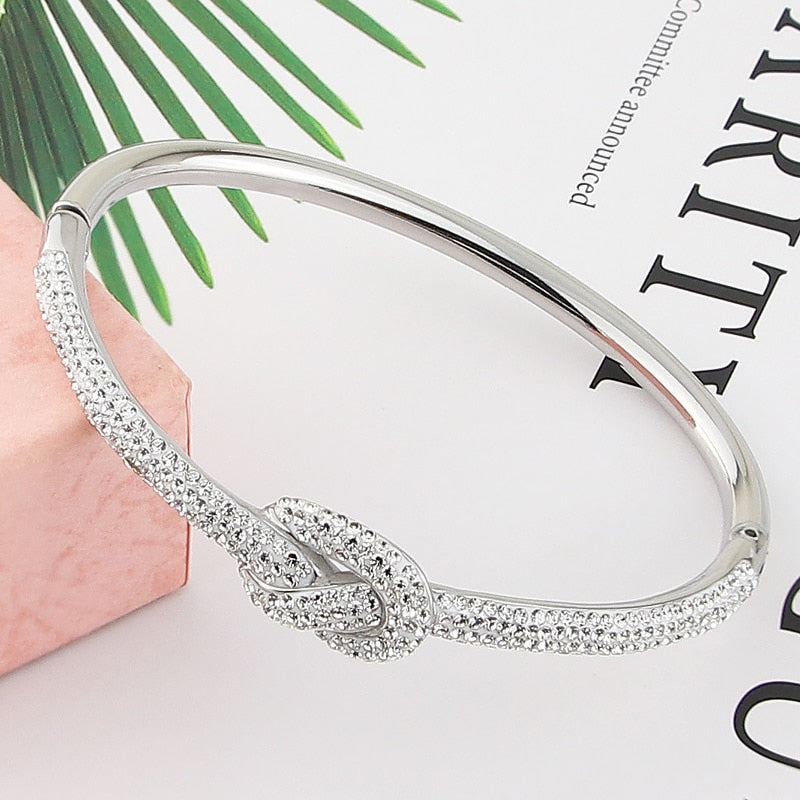 Infinity Crystal Knot Bangle
