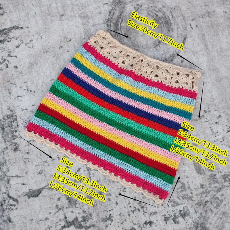 Daisy Chain Tube Top and Skirt Hand Crochet Women Bikini Set Beach Swimwear Swimsuit Suit Secondary image