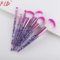 10 Pieces Glitter Makeup Brushes Set Crystal Handle Powder Brush Foundation Eyebrow Face Mascara Blush Eyeliner Kits