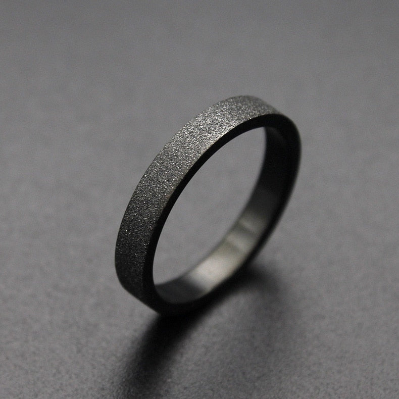 Simple 3mm 5mm Woman Men's Couple Black Titanium Ring Matte Finished Finger Ring Jewelry for Male Wedding Bands Gift Secondary image