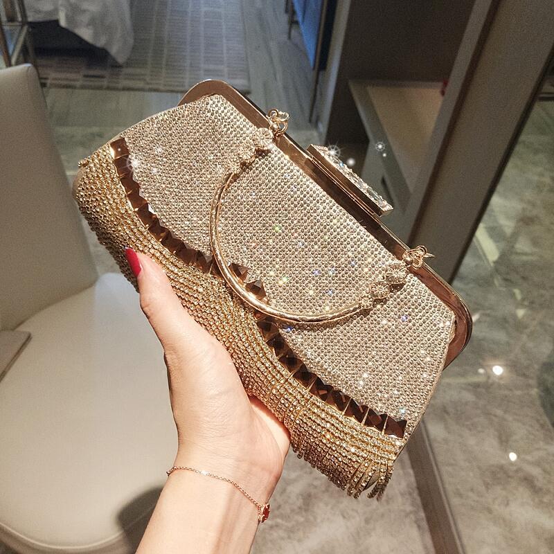 Diamond Clutch Bling Day Gold Purse Handbag