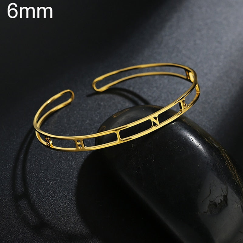 20 Styles Fashion Customized Name Bracelets Letter Stainless Steel Personalized Bangles For Women Men Baby Wedding  Jewelry Gift