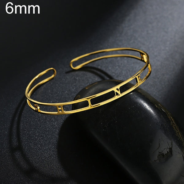 20 Styles Fashion Customized Name Bracelets Letter Stainless Steel Personalized Bangles For Women Men Baby Wedding  Jewelry Gift