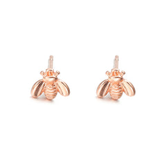 Rose Gold/Silver Plated Honey Bee Earrings Stud