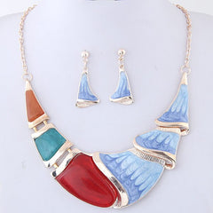 KMVEXO Geometric Resin Pendant Beads Jewelry Sets For Women 2020 Statement Necklace Acrylic Marble Earrings Jewelry Set Bijoux