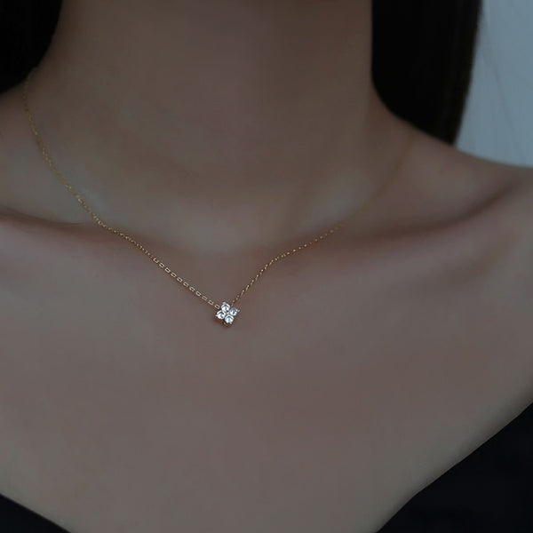 French Cute Four-Leaf Flower Pendant Necklaces