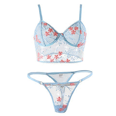 Sensual Lingerie Woman Floral Bra Set Erotic Lingerie Set Woman 2 Pieces Sexy Lace Women&#39;s Underwear Set Brief Sets