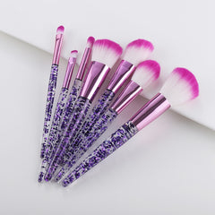 10 Pieces Glitter Makeup Brushes Set Crystal Handle Powder Brush Foundation Eyebrow Face Mascara Blush Eyeliner Kits