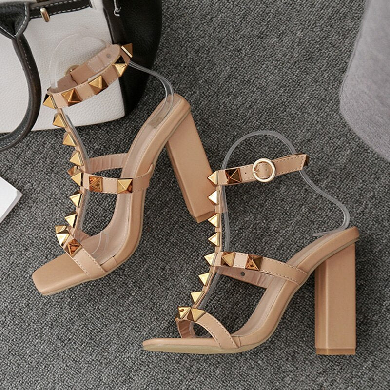 Women Sandals 2021 Fashion High Heels Rivet Women Pumps Shoe Women Summer Shoes For Women Footwear Shoes Sexy High-Heeled