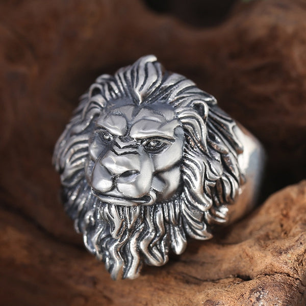 Retro Lion Domineering Ring Prairie King Men's Alloy Ring Exaggerated Ring Jewelry Gift Adjustable Opening