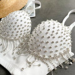 Diamonds Corset Top Women Tank Top Nightclub Sexy Chest Femme Binder Camisole Mujer Debardeur Push Up Camisole Tube Top Bustiers