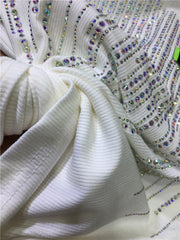 Heavy Embroidery Hot Drilling T-shirt Women Fake Two-Piece Shiny Slim Fitted Short-Sleeved T Shirt O-Neck Tops Femme Knited Tees