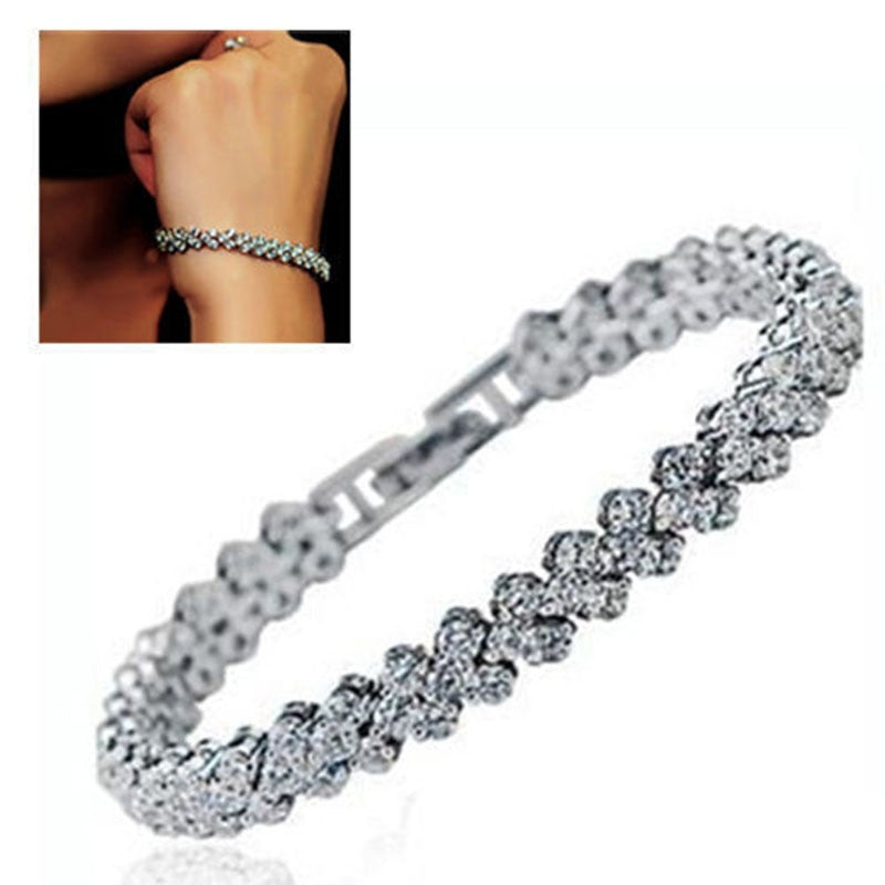 Roman Crystal Heart Bracelet