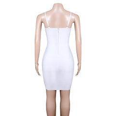 Hollow Out Bandage Dress Spaghetti Strap Lace Up
