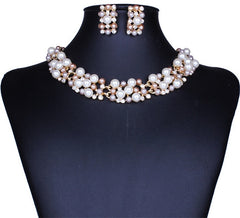 ZOSHI Fashion Pearl Jewelry Sets For Women African Beads Jewelry Set Gold Plated Wedding Crystal Bridal Dubai Necklace Jewelery