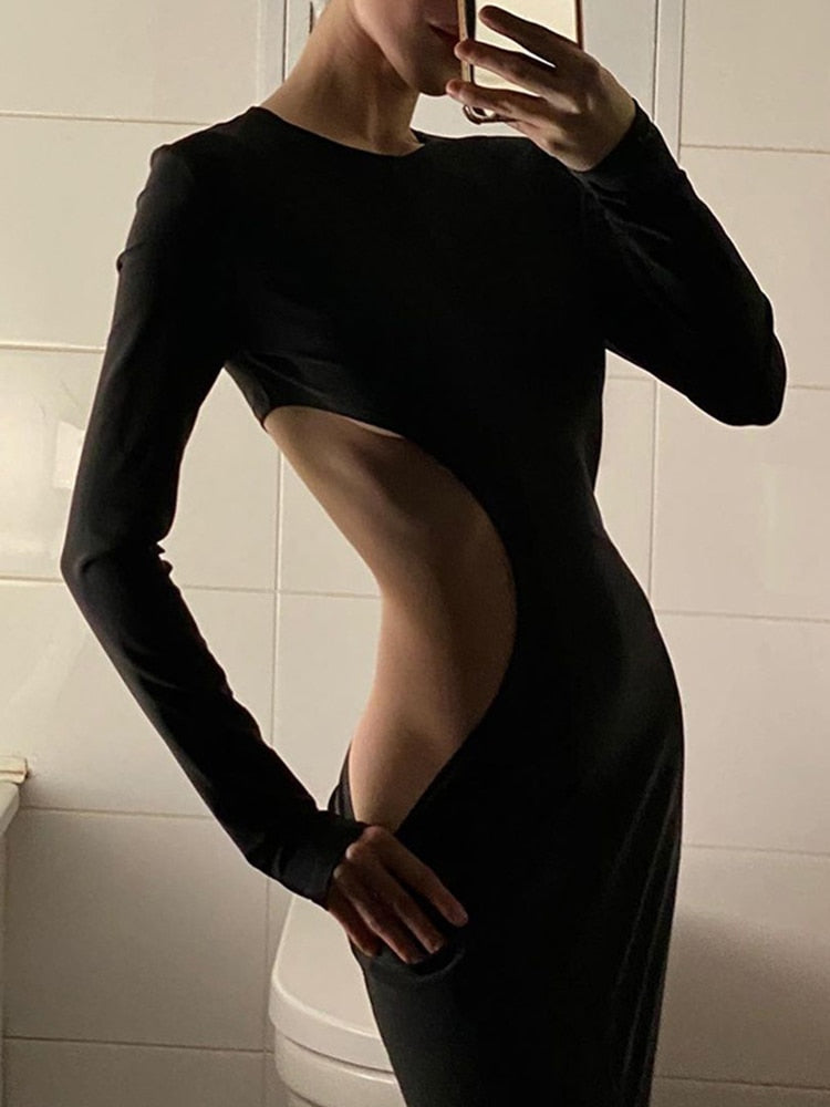 Vesper Cutout Round-Neck Maxi Dress