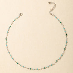 Colorful Bead Chain Choker Necklace