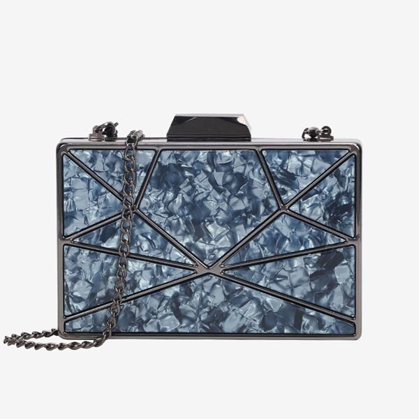 Acrylic Box Geometric  Evening Clutch